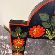 Miroir bohème en bois peint