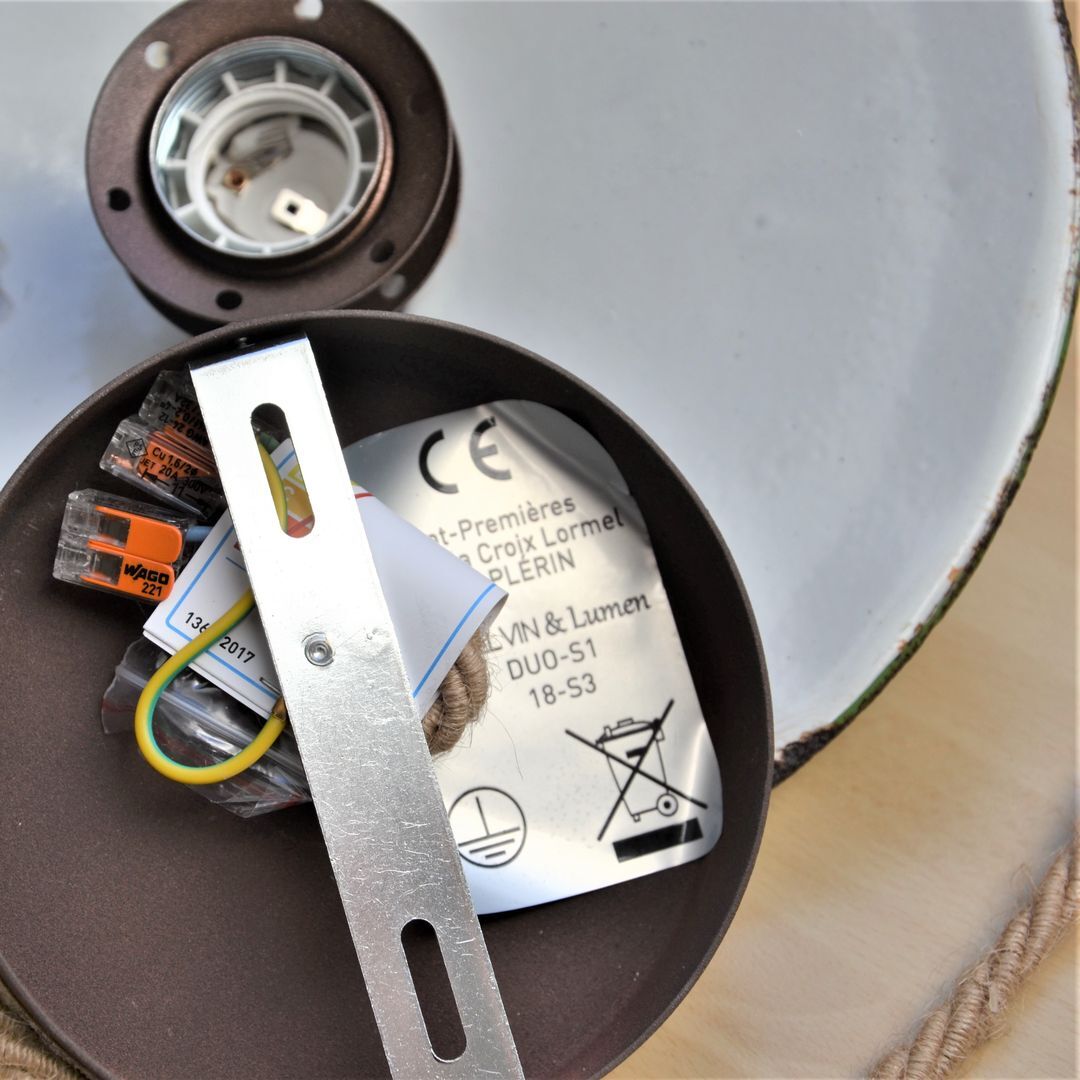 Industrial suspension, green enamel shade