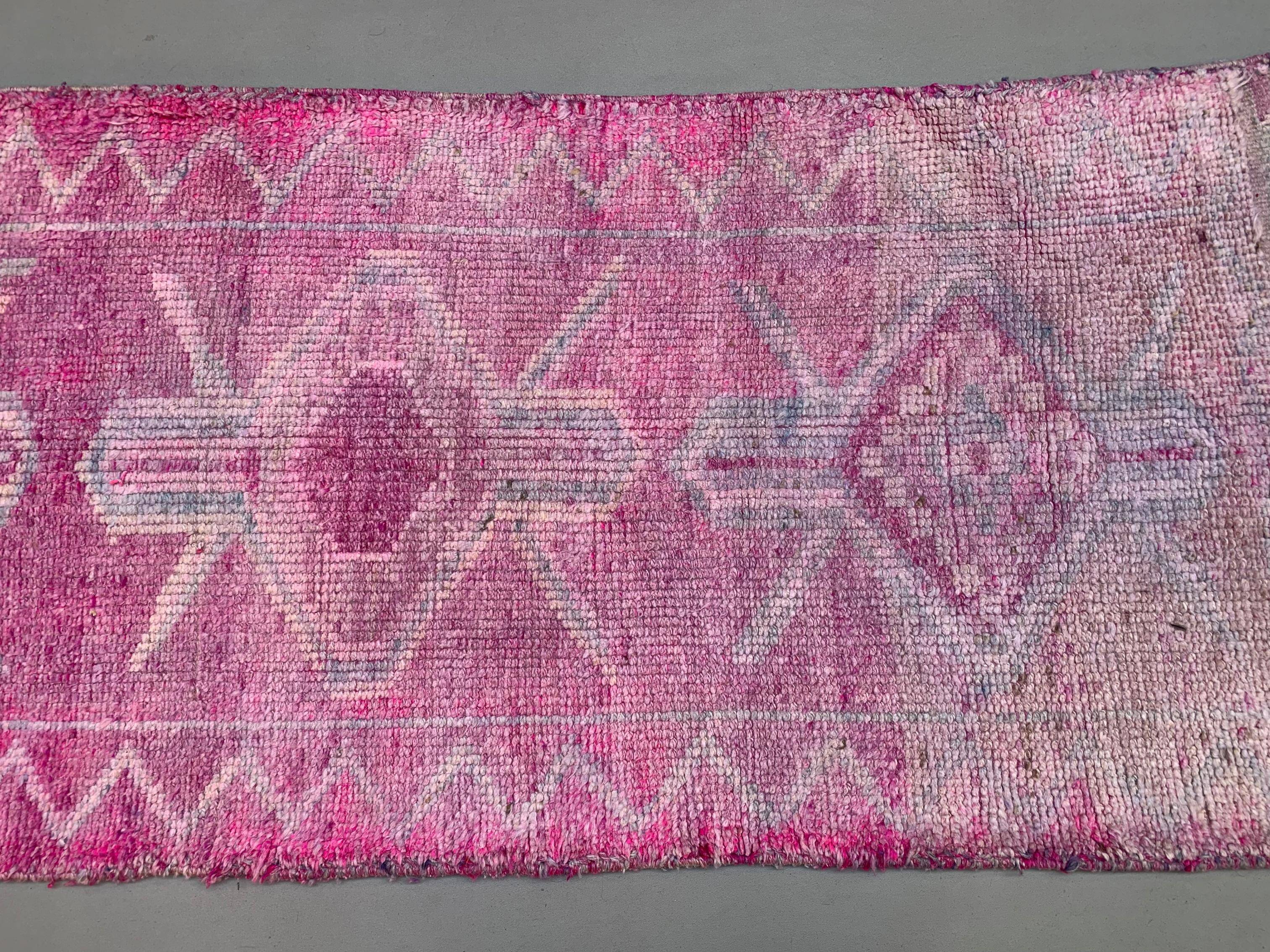 Vintage Turkish  Tribal Runner 318x90 cm veg dye wool rug tribal, handmade