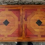 Inlaid bar coffee table in numbered exotic wood