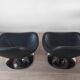 Pair of Tirup Ikea leather armchairs