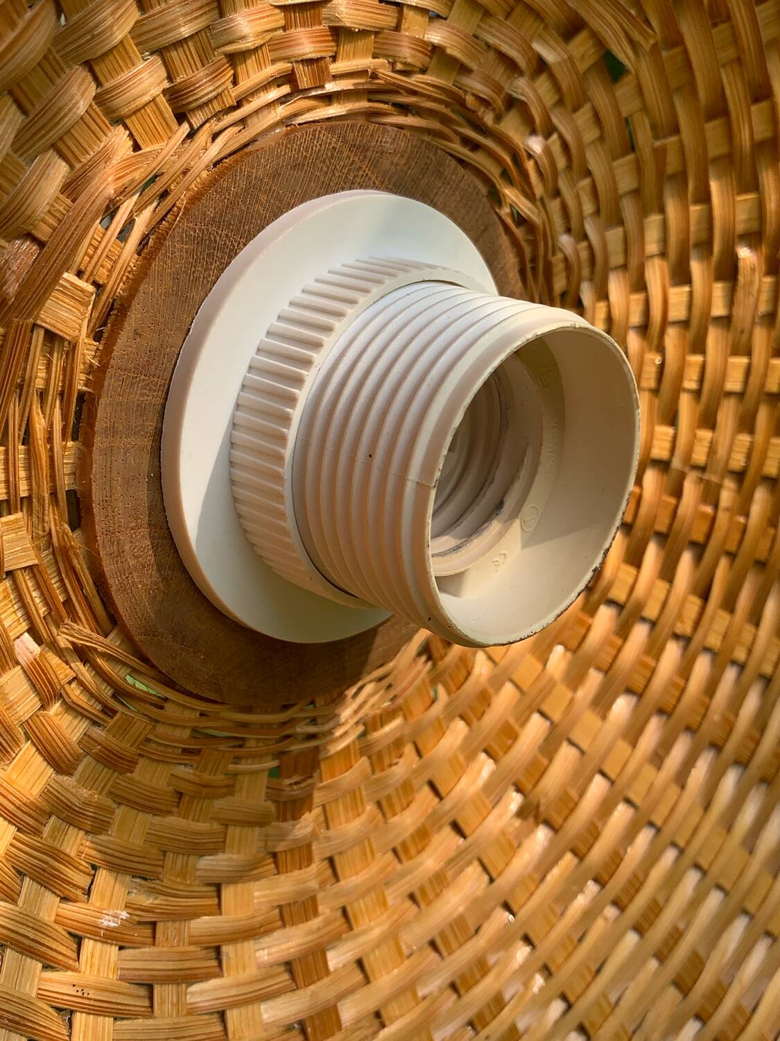 XXL vintage woven wicker pendant light