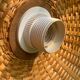 XXL vintage woven wicker pendant light