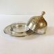 Silver-plated butter dish with elephant motif