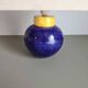 Vintage French table lamp in blue stone 1980s