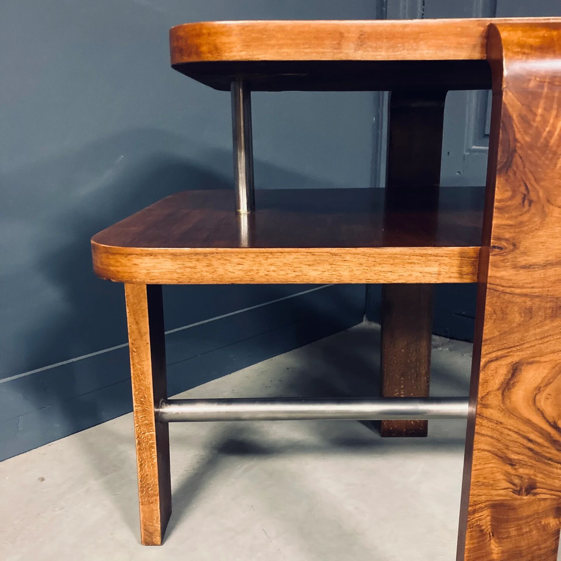 Art deco side table in Paquebot style, French, 1930s