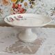 Compotier on pedestal, cake display in Terre de Fer Saint-Amand decoration old gray roses