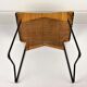 Tabouret vintage rotin et métal 1950