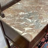 English toilet furniture in mahogany and marble from the early 20th century.