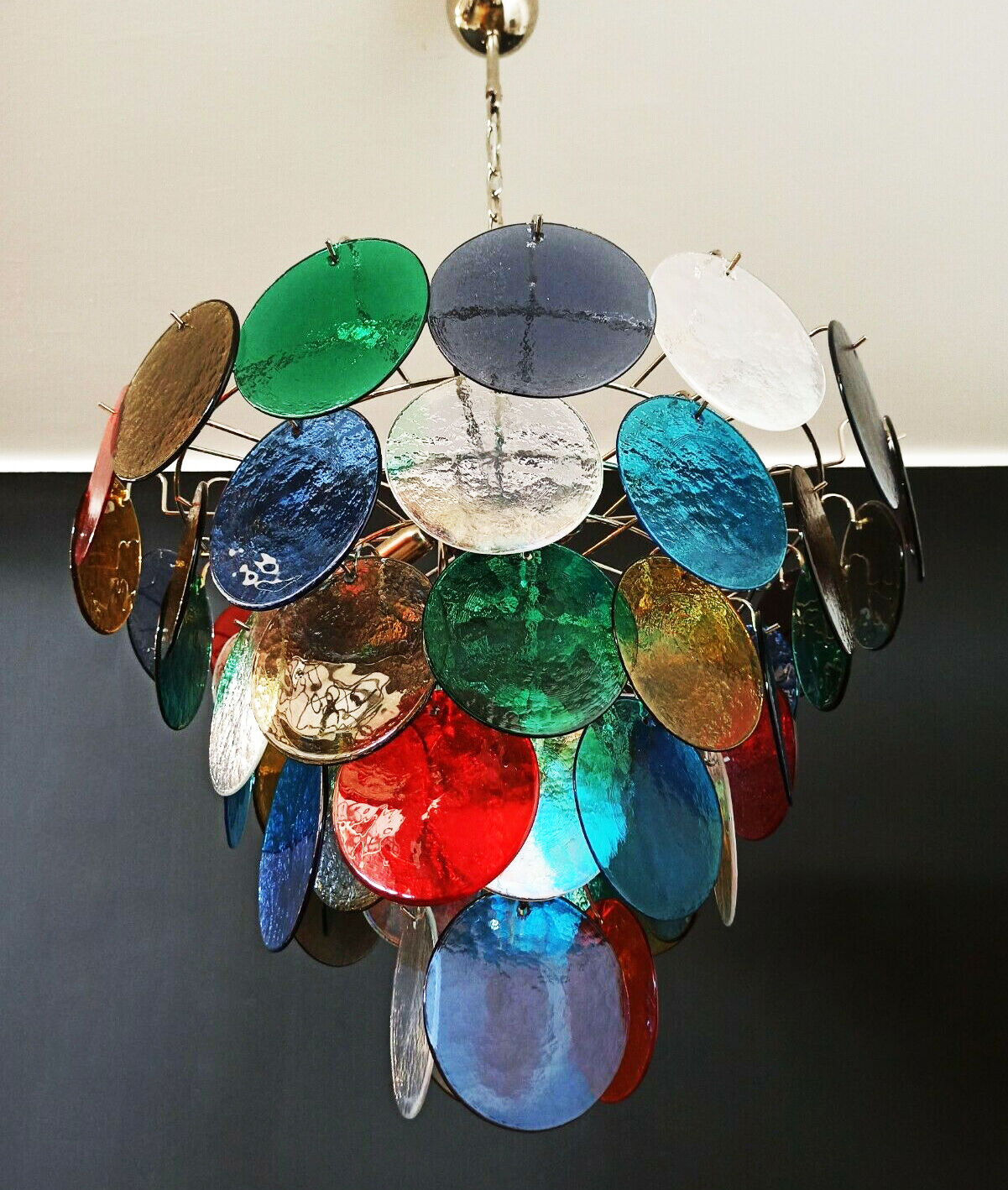 Chandelier 10 fires in murano glass, Italy, 80s