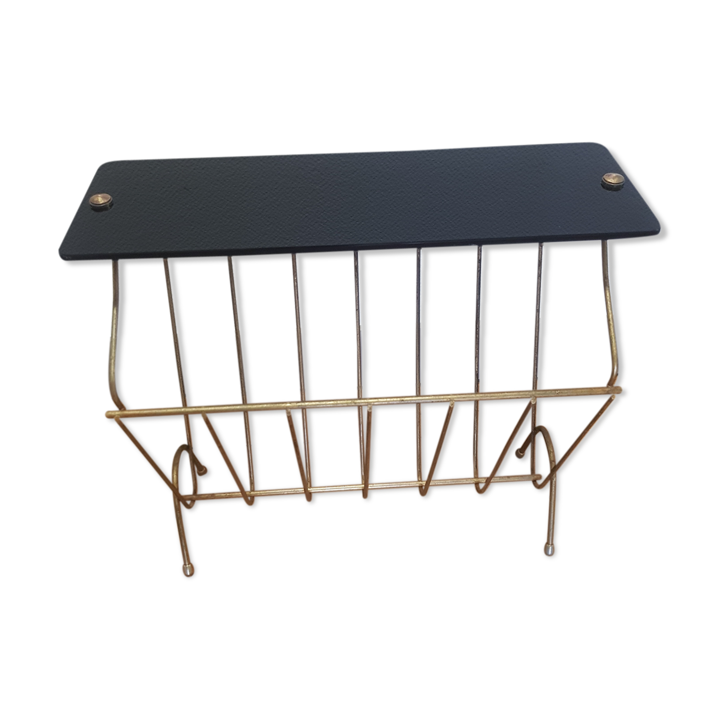 Magazine holder with glass tablet