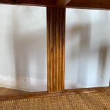 Pair of rattan bedsides and vintage bamboo