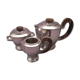 Service with art-deco coffee in silver metal and rosewood