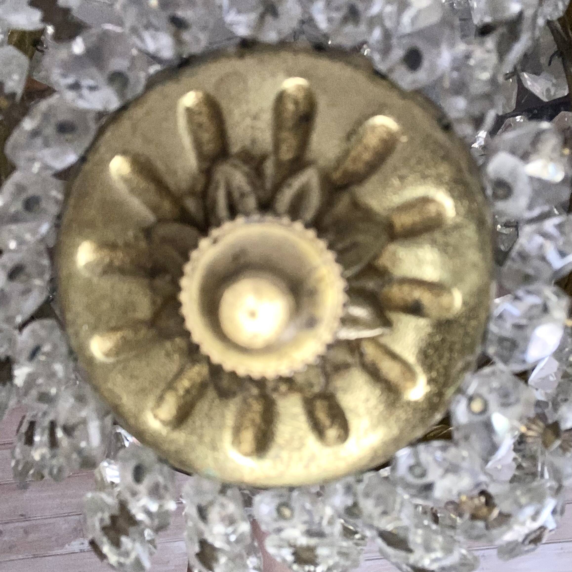 Basket ceiling light with tassels and brass