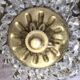 Basket ceiling light with tassels and brass