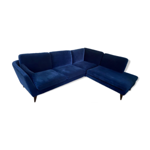 Canapé d’angle sits velours bleu