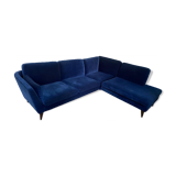Canapé d’angle sits velours bleu