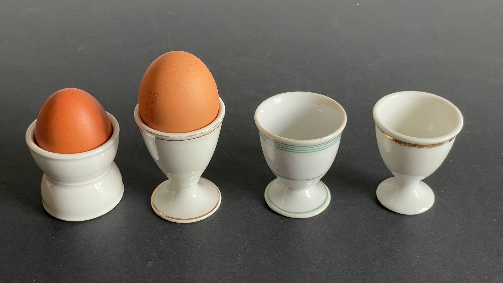 4 antique ceramic egg cups
