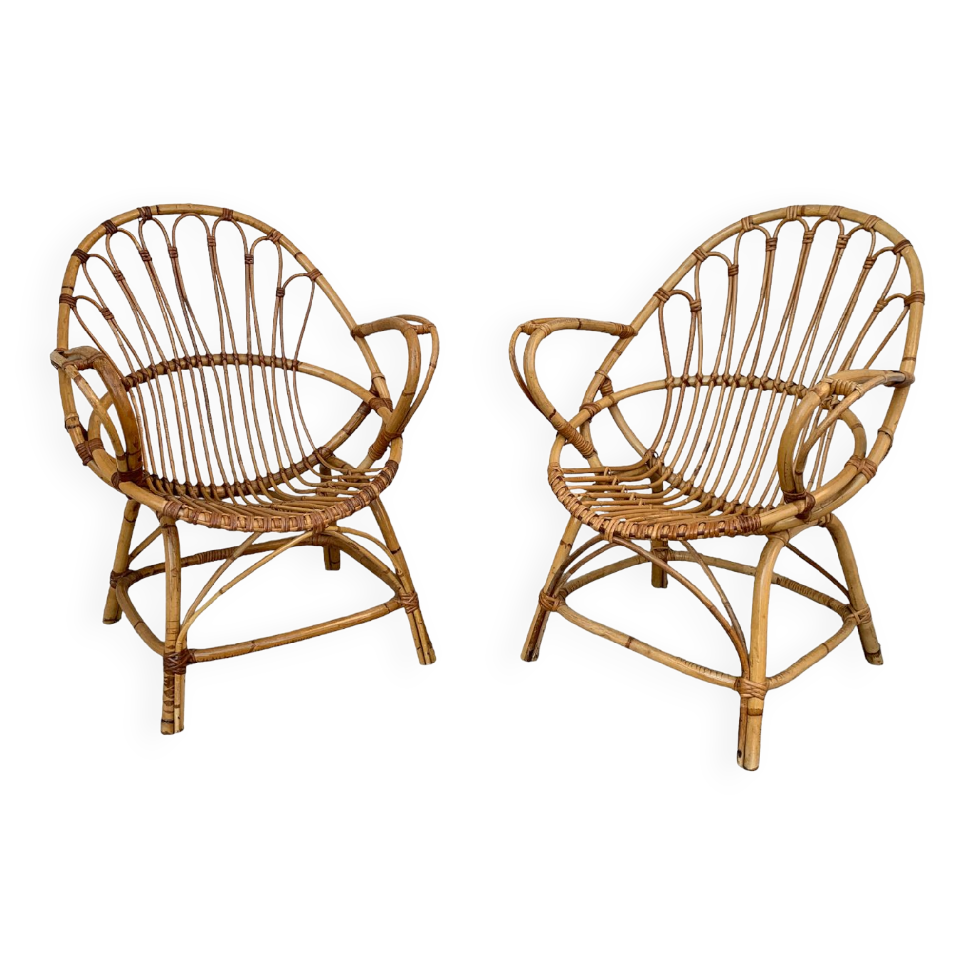 Pair of vintage shell armchairs 1950