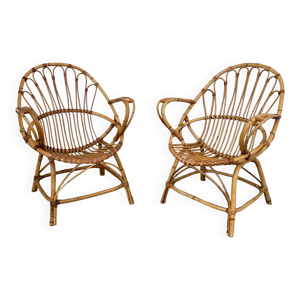 Paire de fauteuils coquille vintage