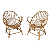 Paire de fauteuils coquille vintage 1950