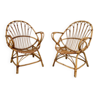 Pair of vintage shell armchairs 1950