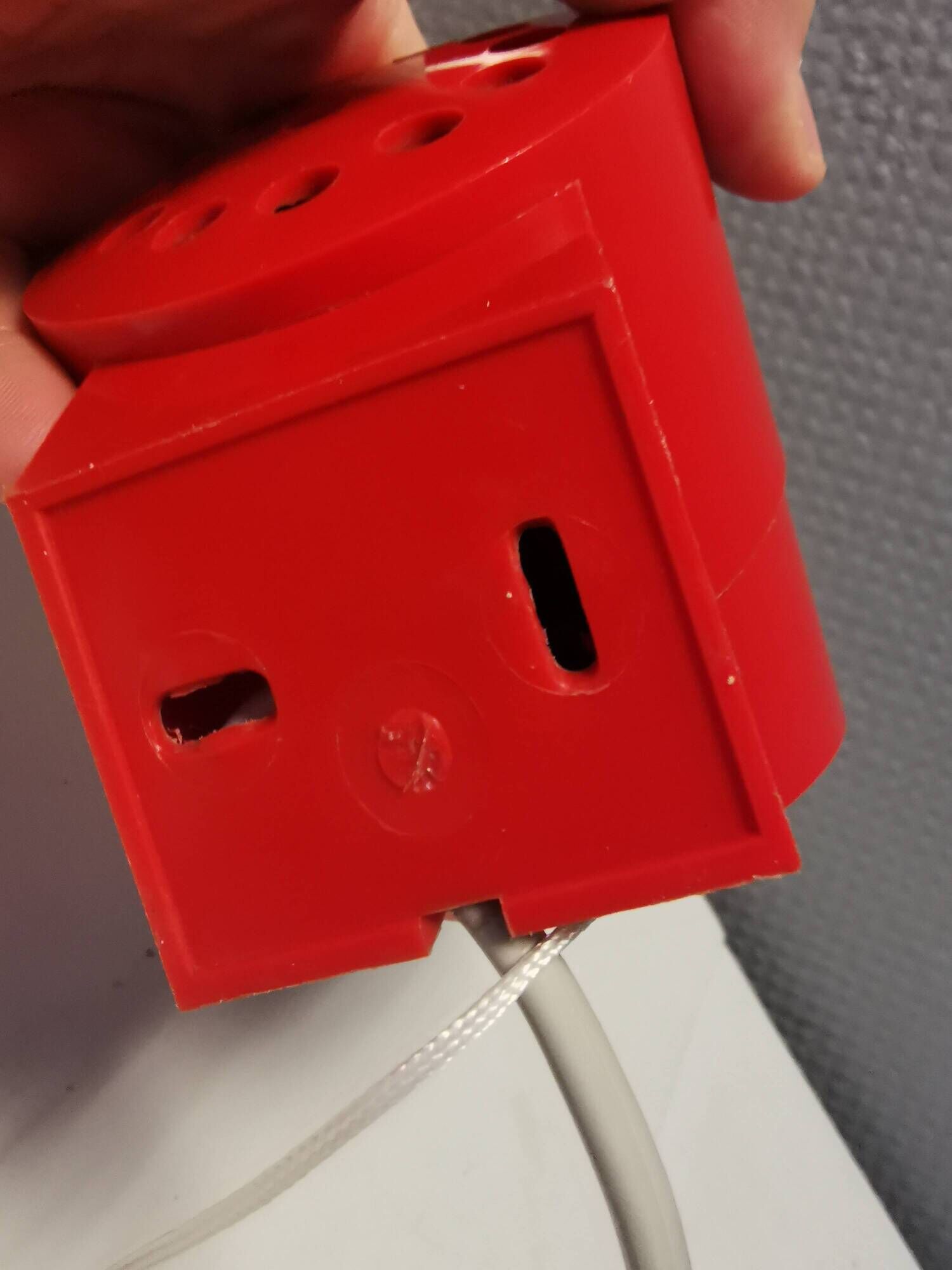A set of "Nathue" wall lamps (meaning night cap) in a retro red colour, 1970s Denmark.