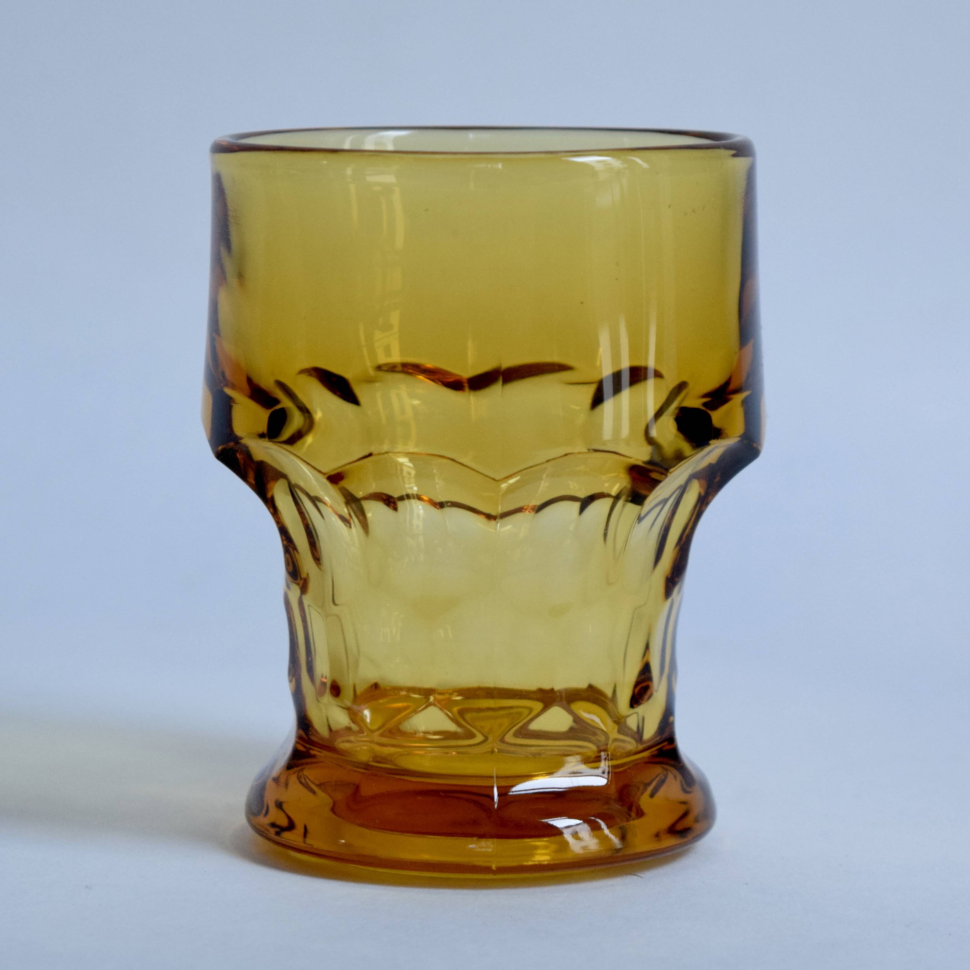 Vintage Amber Glass Orangeade Set - 1 Carafe + 4 Glasses - Made in Italy