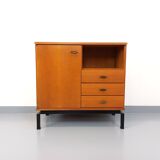 Vintage modernist style storage unit by Marcel Gascoin for Alveole in oak wood