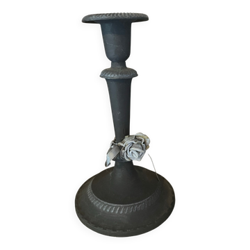 Shabby chic patinated candlestick