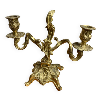 Two-arm chandelier, rocaille style, in bronze