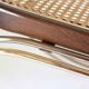 1970s Thonet-Style Rocking Chair, Brass & Wicker