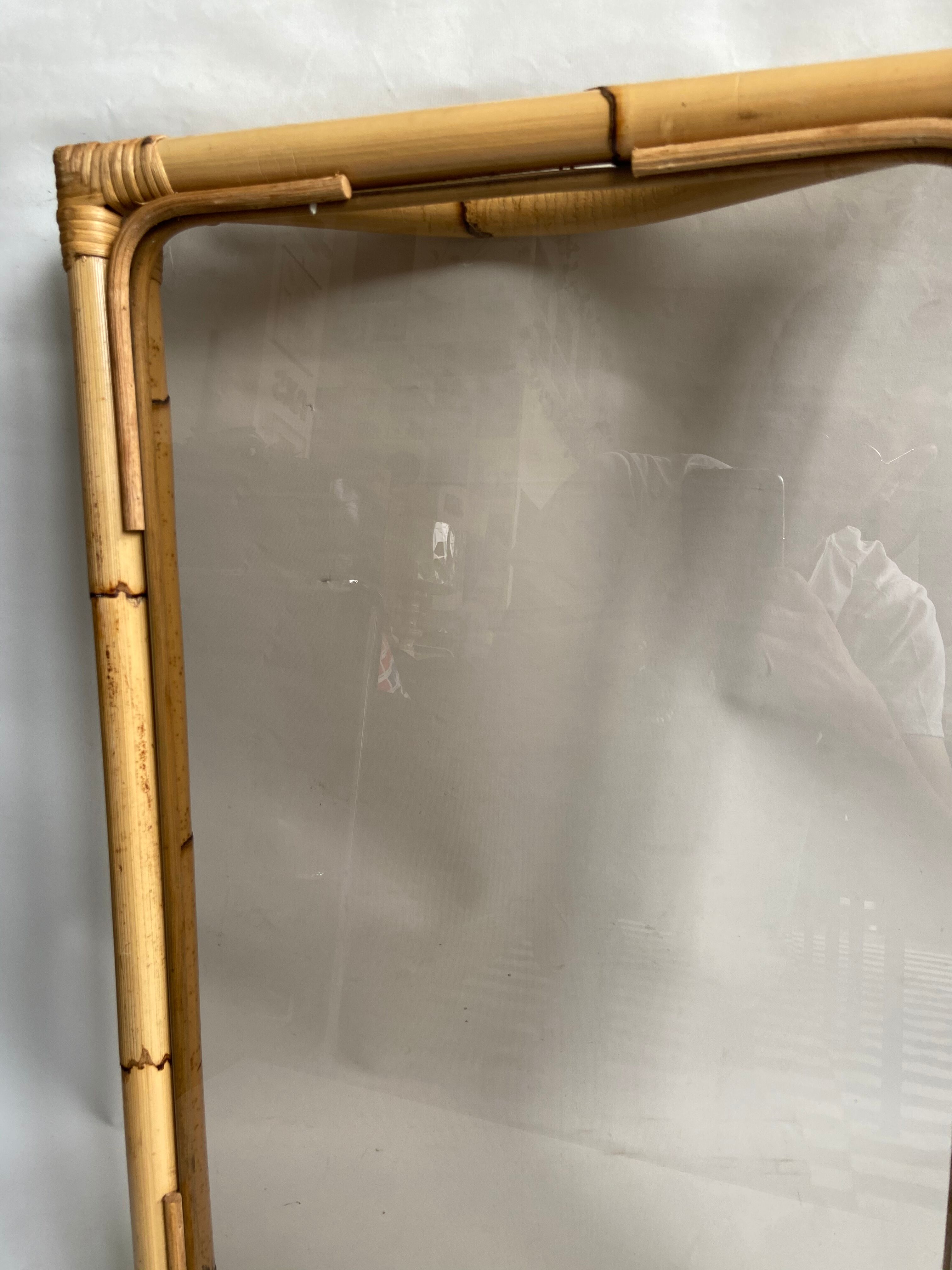 Rattan and glass tray