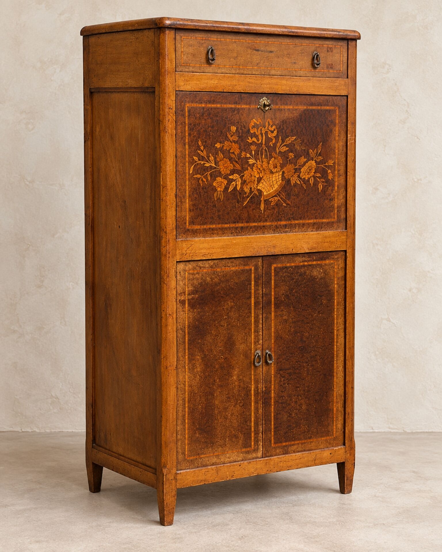 Antique marquetry secretary in Louis XVI style – late 19th / early 20th century