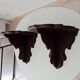 Pair of antique carved wooden shelves