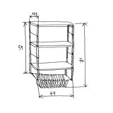 Étagère murale string avec panière dorée
