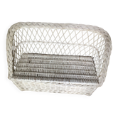 Banc coffre vintage en osier