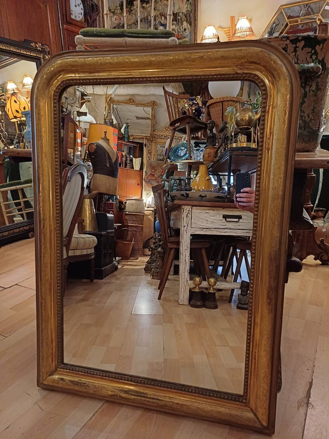 Gilded mirror Louis Philippe 19th. 1.10m /67cm