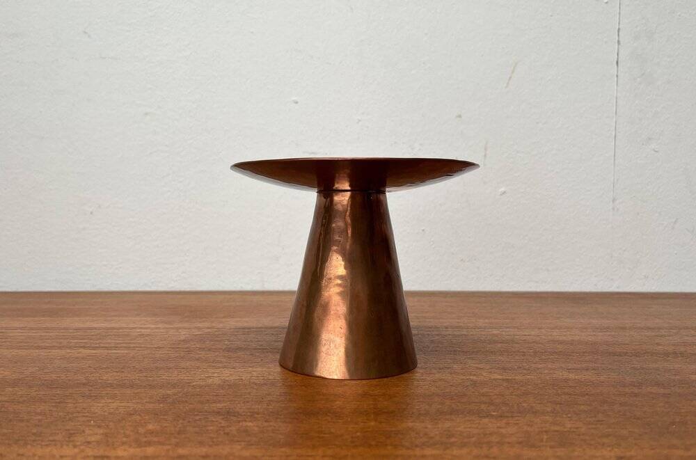 Handmade German copper candlestick from the mid-century by AWD, 1960s.