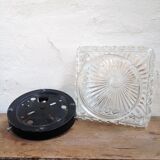 Chiseled glass ceiling lamp 1970