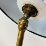 Floor lamp 3 arms 50 years brass and black lacquer for house Arlus