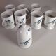 Set of sugar bowls and 7 mugs / cups with blue flowers in Limoges porcelain