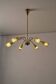 Lustre moderne du milieu du siècle en laiton et jaune