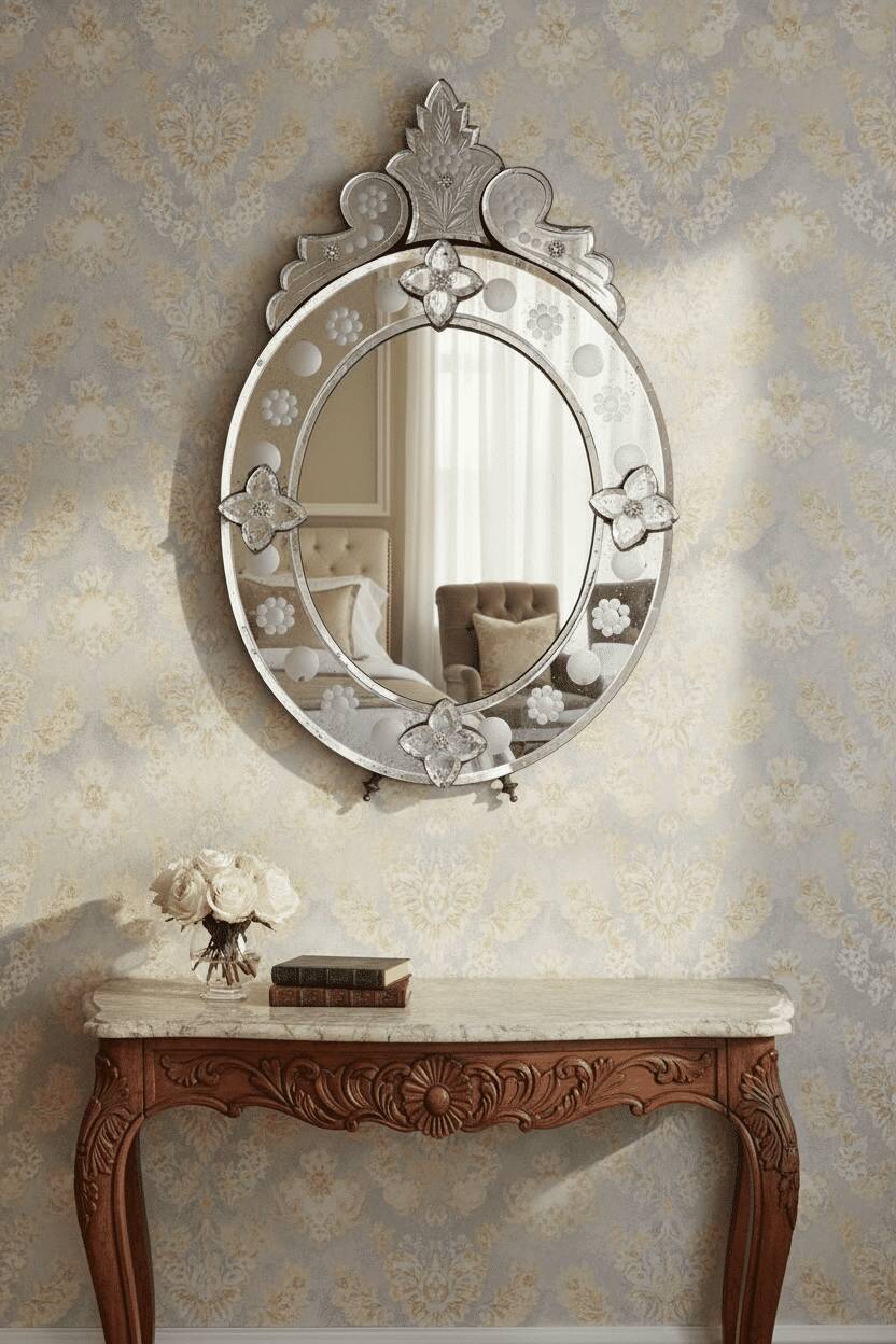 Antique Venetian wall mirror, early 20th century.