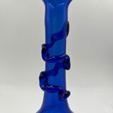 Vase en verre bleu
