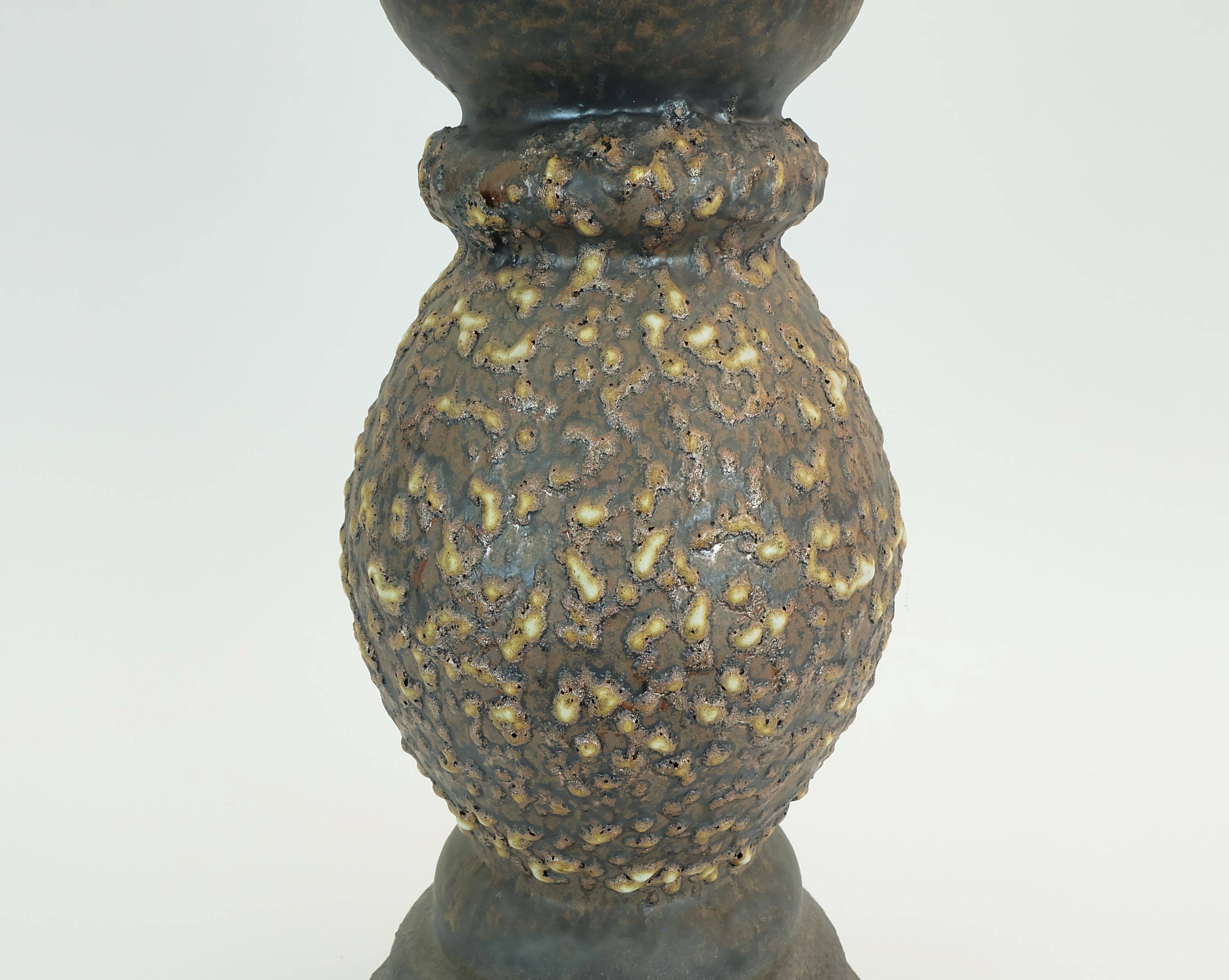 rare large jopeko PLANT STAND plant pot with base fat lava ceramic 1970s