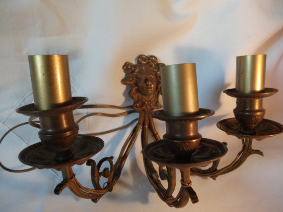 Wall mounted brass Golden 3 lights