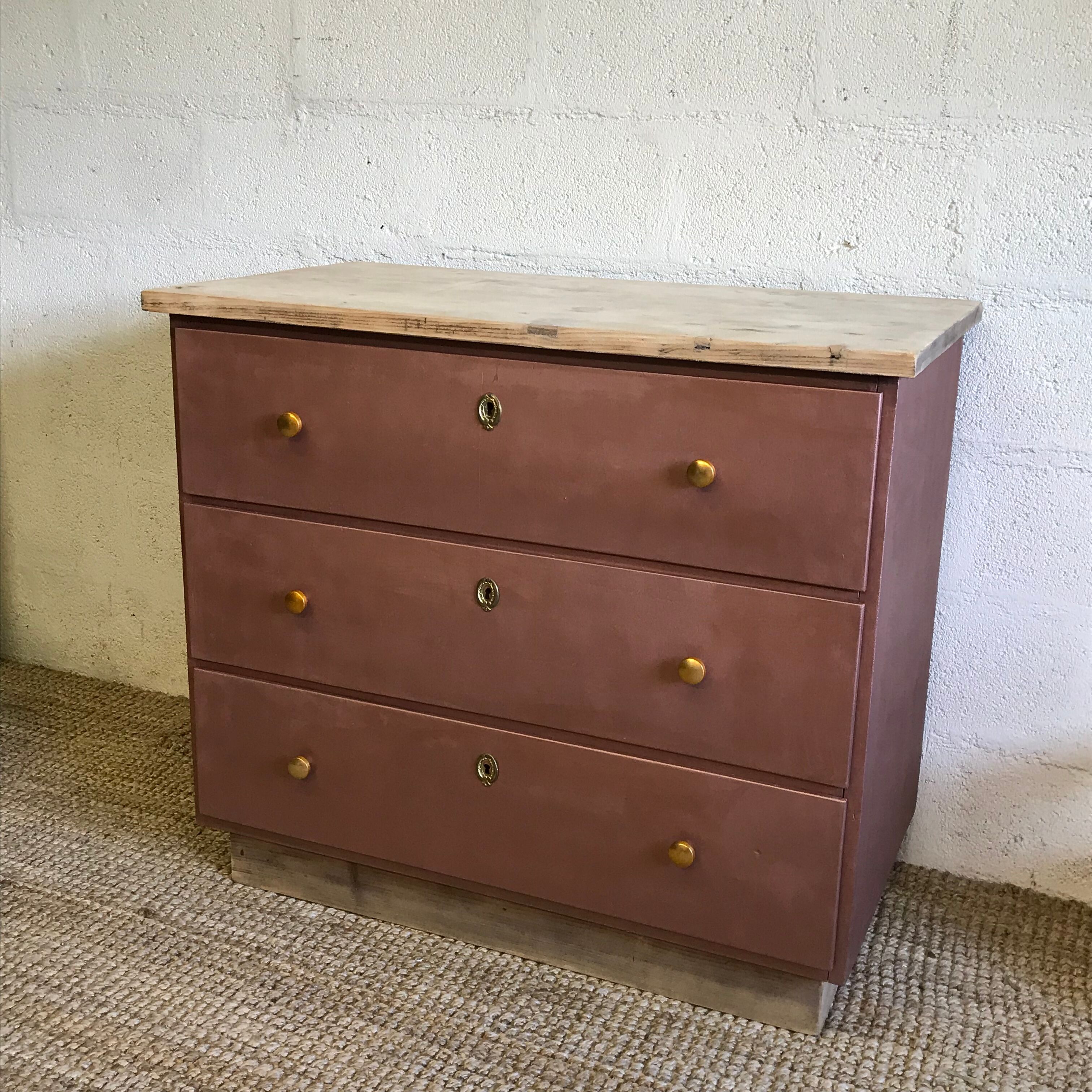 Commode bois brut & cuivre