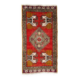Small Vintage Turkish Rug 96x48 cm, Short Runner, Tribal, Shabby, Mini Carpet
