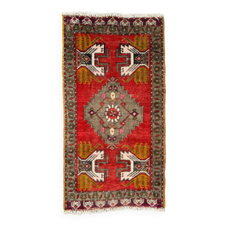 Petit tapis turc vintage 96x48 cm, Short Runner, Tribal, Shabby, Mini Tapis